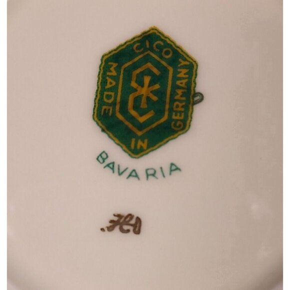 Serving Platter E&R Charger Dark Green Gold  Bavaria Germany 11 1/4" Diameter - Picture 3 of 9